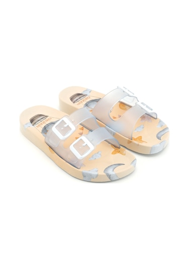 Gezer Yazlık Airblow Islak Zemine Uygun Rahat Taban Ev Banyo Havuz Plaj Günlük Kadın Terlik - Beyaz