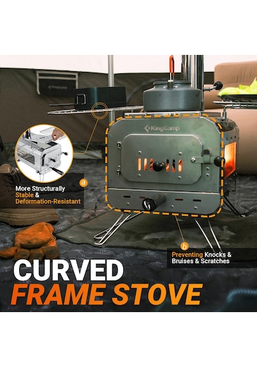 Kingcamp Surefire Stove M Bushcraft Premium Kamp Sobası Gümüş