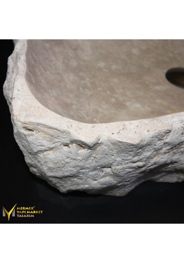 Traverten Şekilsiz Patlatma Kaya Lavabo