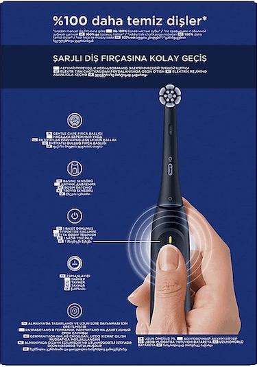 Oral B Io 2 Serisi Şarjlı Diş Fırçası Siyah + Seyahat Kabı