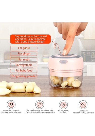 Mistaha İki Bıçaklı Ev Elektrikli Mini Sarımsak Kıyıcı Yemek