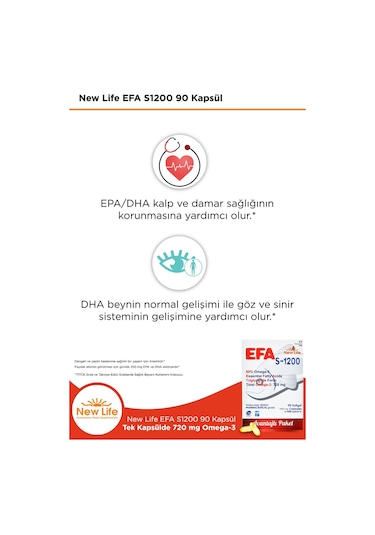 New Life Efa S-1200 Mg 90 Kapsül 2 Adet