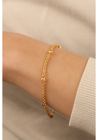 Çgkmücevherat Dorikalı Halat Altın Bileklik Drkblk1 Gold Sarı Altın