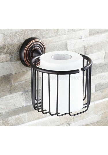 Yağ Ovuşturdu Bronz Havlu Sepeti Tuvalet Avrupa Yuvarlak Rulo Tuvalet Kağıdı Tutucu Doku Tuvalet Aksesuarları Kağıt Tutucular 22 x 13.6 x 11.2 CM