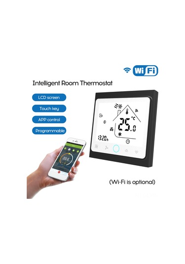 Ranyeek Bac-002alw Wi-fi Klima Termostati, Dış Siyah İç Beyaz, Ntc Sensörlü, 5-35 C Ayar Aralığı, Pil Dahil Değil