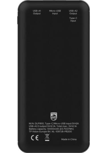 Philips Powerbank Ultra Compact 10000 Mah Dlp Seri Dlp1810nb/62 Taşınabilir Şarj Cihazı Çift Usb Çıkışı