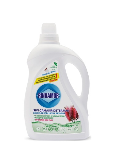 % 100 Doğal Bitkisel Sıvı Çamaşır Deterjanı Organik Nioli Yağlı - Beyazlar İçin Ultra Beyazlık 2200 ML