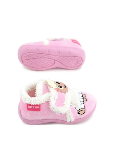 Gezer Kız Çocuk Bebe Cırtlı Ayarlanabilir Günlük Okul Kreş Panduf Ayakkabı Pembe