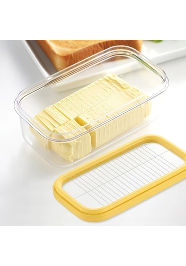 Fochsia Beyaz Gıda Sınıfı Akrilik Tereyağı Saklama Ve Kesme Kutusu Taze Tutar Pratik Beyaz