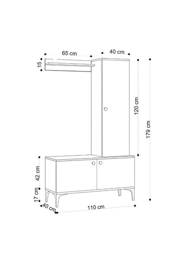 Decormet Lex Vestiyer Safir Meşe Çok Renkli