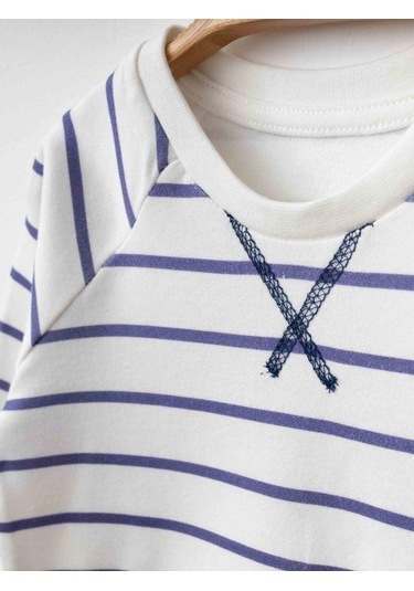 Erkek Bebek Çizgili Organik Eşofman Takım-15484 renkli