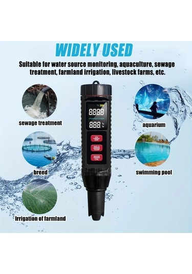 Xuweiwei Black Cloud Prime 7'li 1 Arada Su Kalitesi Test Kalemi Tds Ec Ph Orp Sıcaklık Akvaryum Havuz İçme Suyu