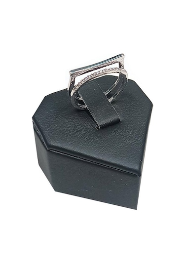 Kadın Gümüş Renk Zirkon Taşlı Yüzük Çok Renkli