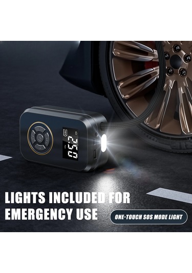 Dinosaurs Taşınabilir Lastik Şişirme Araba Lastik Şişirme Dijital Ekranlı Lastik Şişirme Pompası Elektrikli Şişirme Mini Bisiklet Hava Pompası