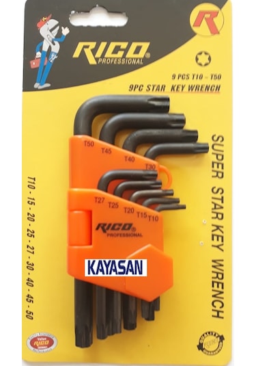 Rico 9 Parça Vakumlu Torx Uçlu Uzun Alyan Takımı N11.11481