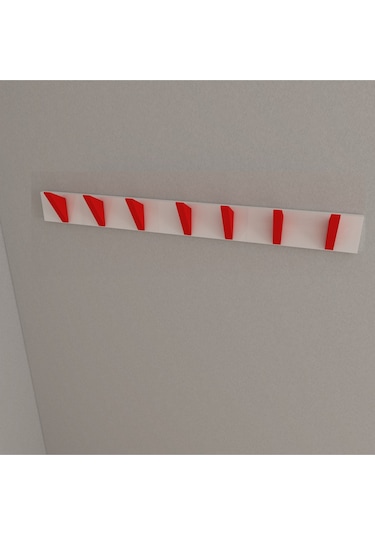 Hepsi3boyutlu Modern Duvar & Kapı Kanca Askılık - 7 Adet Kırmızı Kanca Askılık - Model No : 5 Kırmızı