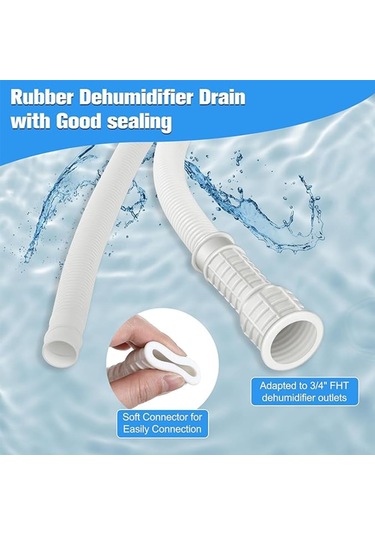 Leezsing Beyaz 2 Metre Geniş Kullanımlı Su Boşaltma Hortumu - Nemlendirici, Klima, Bulaşık Makinesi İçin Esnek Pvc+elastomer, Kesilebilir 25mm/16mm Uçlar Ve Bağlantı Klipsi