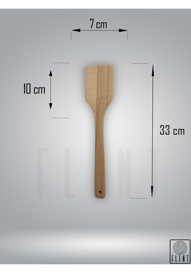 Gürgen Ağacı El Yapımı Tahta Ahşap Spatula Servis Kaşığı 32 Cm