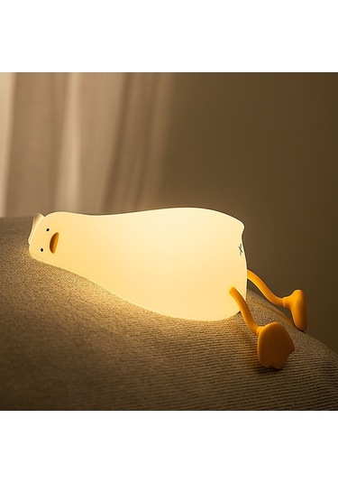 Prestigegoods Neoglint Led Gece Lambası, Sevimli Ördek Başucu Lambası K, Silikon Kaplama Beyaz