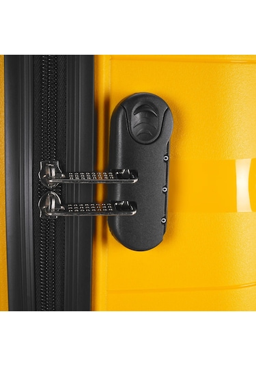 Wexta Wx-pp10 Dalgalı Sarı Kabin Boy Polipropılen Valiz Sari