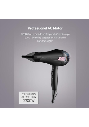 Arzum Ar5098 Saloncare Profesyonel Saç Kurutma Makinesi - Siyah - 2200 Watt