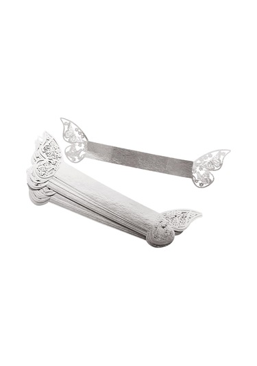 Suntek 20x Kağıt Peçete Halkaları Dekor Sahipleri Serviette Yansıtıcı Gümüş