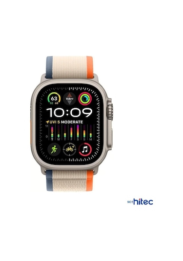 Schitec 42-49mm Yeni Nesil Apple Uyumlu Akıllı Saat Kordonu Hasır Bej Turuncu