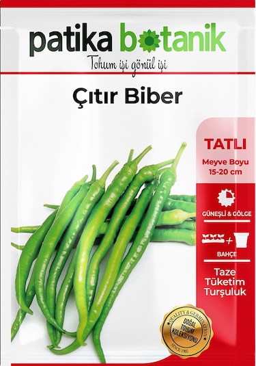 150 Adet Yerli Ata Çıtır Biber Tohumu Sivri, Tatlı