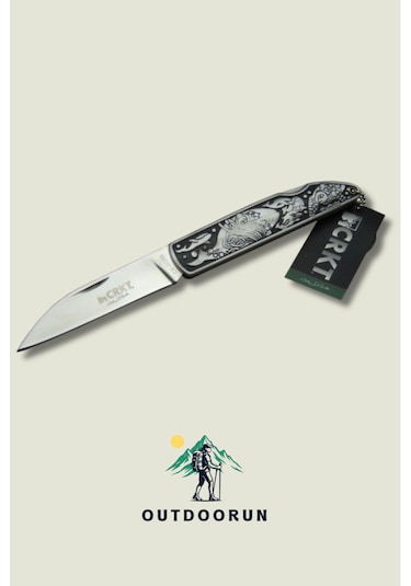 Crkt Denizaltı Figürlü Paslanmaz Avcı Kamp Çakı 20 Cm Beyaz - Siyah