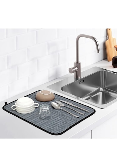 Bulaşık Kurutma Matı Bulaşık Matı - Gri