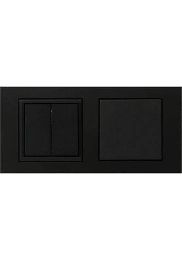 Ovivo Grano Siyah Anahtar Komütatör Ikili Anahtar 2'li Set / Paket