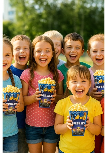 Mısır Kutusu Pop Corn 8 Li Roblox Temalı Doğum Günü Parti Malzemesi