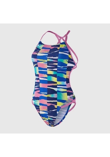 Speedo Rainbow Ripple Freestyler Kadın Yüzücü Mayosu Renkli Renkli