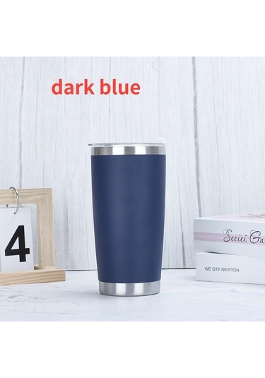 Lacivert Termal Kupa Bira Bardağı Tumbler Paslanmaz Çelik Çift Duvar Vakum Yalıtımlı Kahve Çay Kupa Geniş Ağızlı Su Şişesi Drinkware Zh