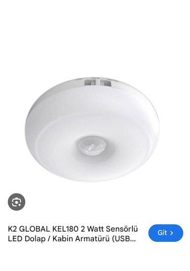 K2 Global Kel180 2w Sensörlü Kabin Armatürü 2 Adet