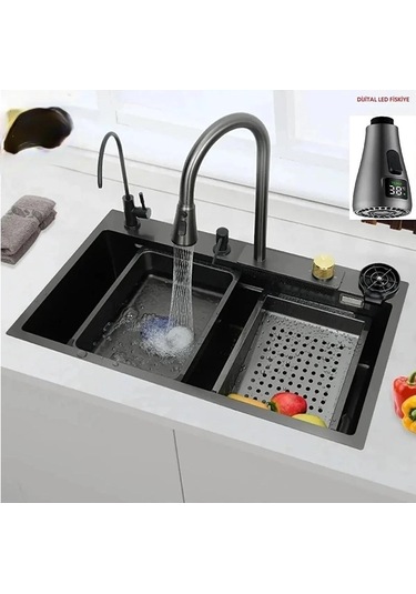 Eviye Seti Ve Bataryası Teknolojik Antrasit Gri Çelik 6 Fonksiyon