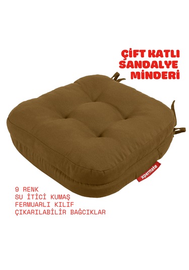 Xpermate Çift Kat Sandalye Minderi 42x42x8 Kahverengi