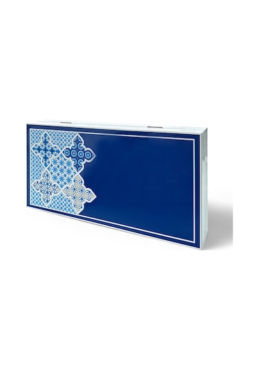Biggdesign Blue Tile Tavla, Çizilmez Zeminli, Mıknatıslı Mdf Kasa, 2 Kat Vernik Cilalı