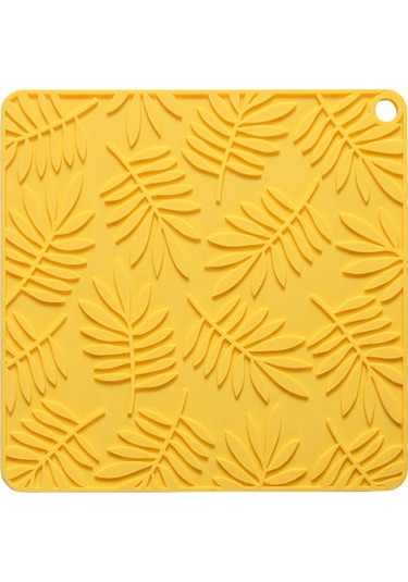 Sones 9.5cm Ev Tipi Kare Silikon Isı Yalıtım Matı Mutfak Yüksek Sıcaklığa Dayanıklı Pişirme Matı Sarı