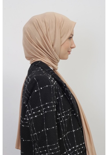 Tesettür Penye Şal - 70 X 180 / Koyu Bej Koyu Bej