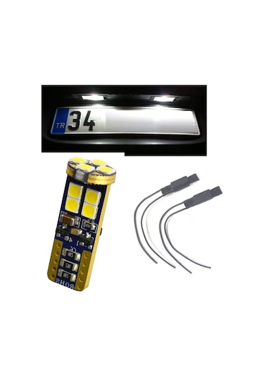 Vw Golf 7 Uyumlu Beyaz Led Plaka Lambası Ampul Seti T10 W5w