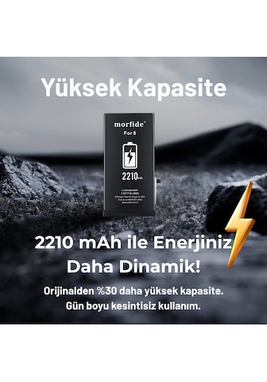 Morfide  Apple Uyumlu iPhone 8  2210mah Yüksek Kapasiteli Batarya