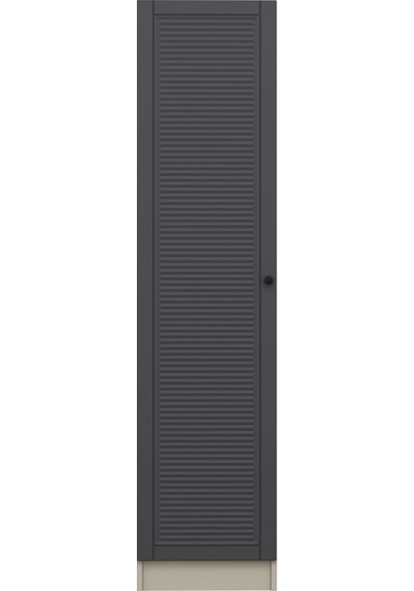 Minar Kale 1 Kapaklı Dolap Mebran Panjur 210cm - Kumtaşı/antrasit - Askılıklı Çok Renkli