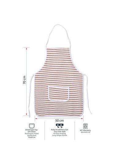 Sıvı Geçirmez Mutfak Önlüğü Sünger Dolgulu Çift Hazneli Cepli Model