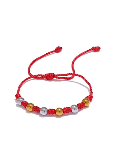 Çok Renkli Eetit Unisex 7 Knot Şanslı El Yapımı Dokuma Takı Hediye Moda Paslanmaz Çelik Boncuk Kırmızı Halat Örgülü Kader Dilek Bilezik Bileklik Çok Renkli