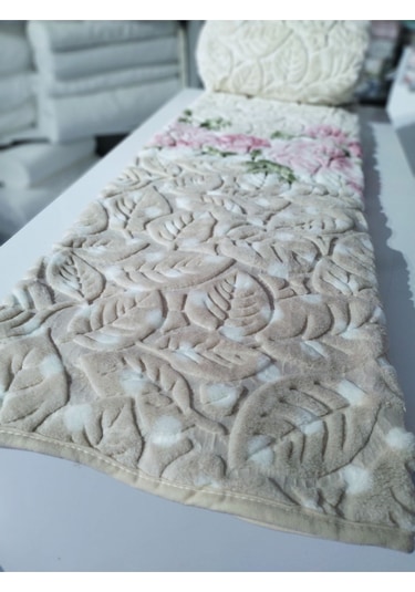 Aksu Tek Kişilik Vizon Battaniye Antibakteriyel Pembe Bej