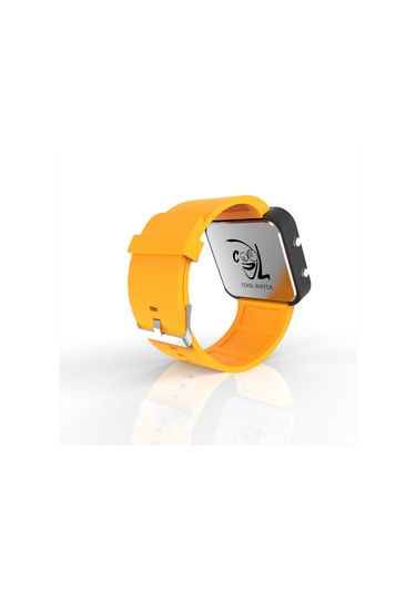 Cool Watch Saat - Siyah Led Kasa - Turuncu Kayış Unisex Pembe
