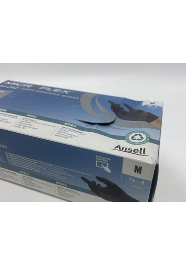 Ansell 94-242, Mıcroflex Antisatik Siyah Nitril Eldiven M Beden 100 Lü Paket
