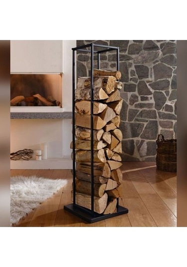 Dik Model Metal Profil Şömine Odunluğu