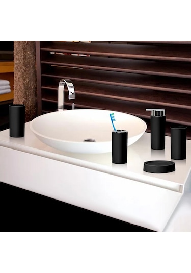 Suntek 5 Adet Banyo Aksesuarları Set Sabunluk Lüks Ofis